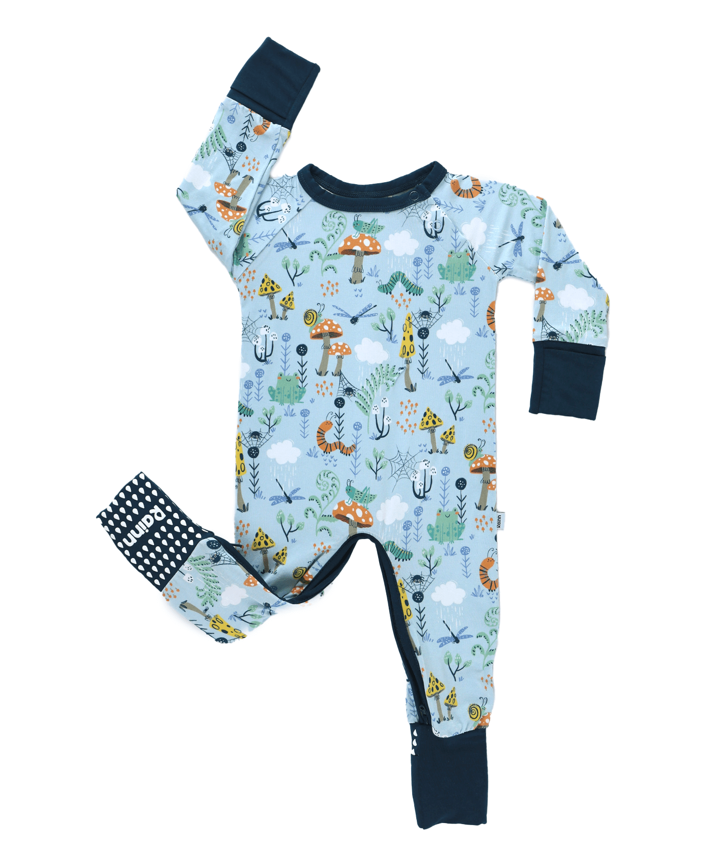 Bamboo Crescent Zipp Jammies in playful animal print, featuring soft bamboo fabric for cozy nights.